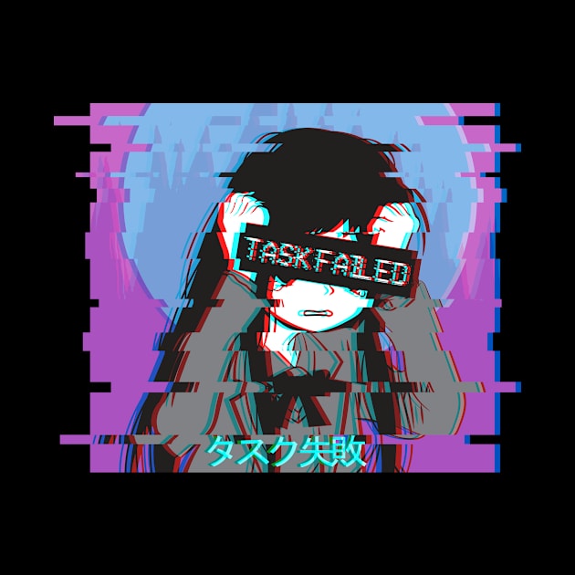 Task Failed Sad Anime Girl Vaporwave Otaku Weeb by Alex21