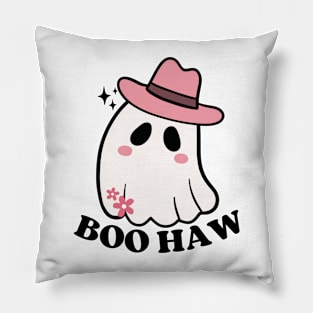 Boo Haw Creepy Cute Cowgirl Ghost Spooky Halloween Party Pillow