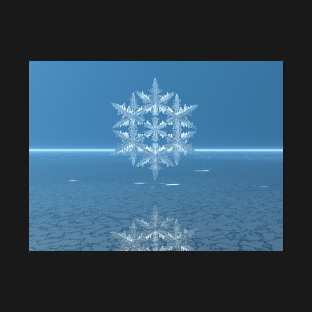 Fractal Snow Crystal on an Icy Sea by sciencenotes