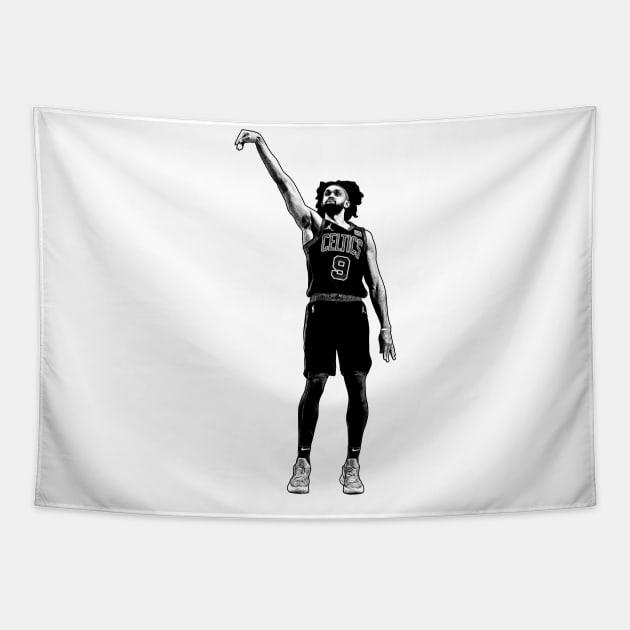 Derrick White Buzzer Beater Tapestry by Puaststrol