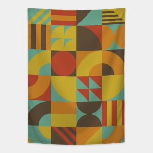 Bauhaus Art abstract pattern, vintage color style Tapestry