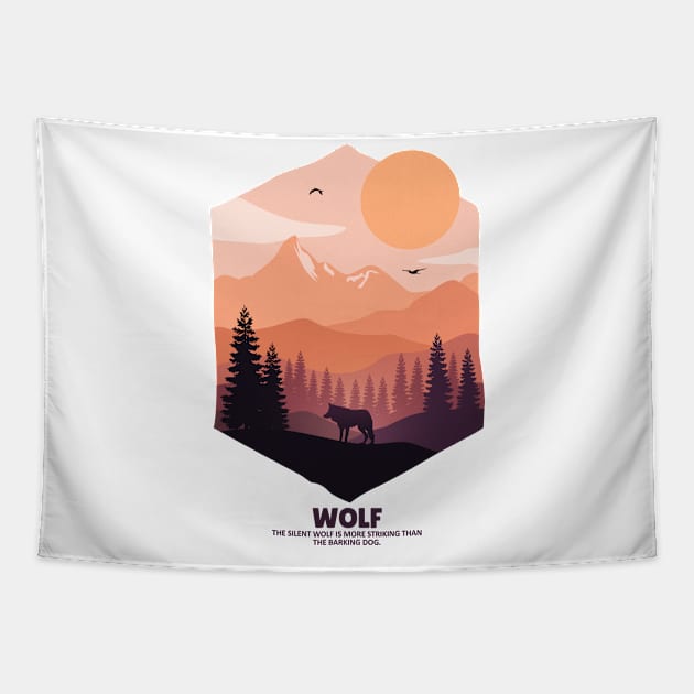 wolf art Tapestry by ris_kiefendi