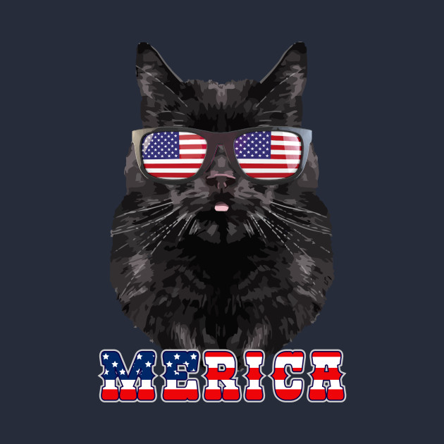 Cats Cat Shirt Merica 4th Of July Usa American Flag Patriotic
