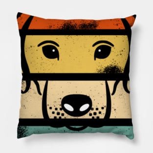 Vintage resting pit face dog Pillow