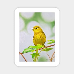 Yellow Warbler bird painting Magnet