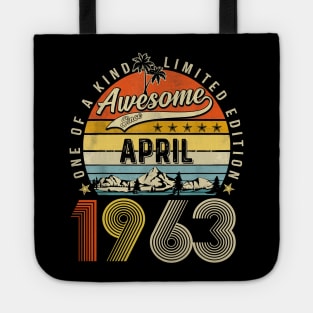 Awesome Since April 1963 Vintage 60th Birthday Tote