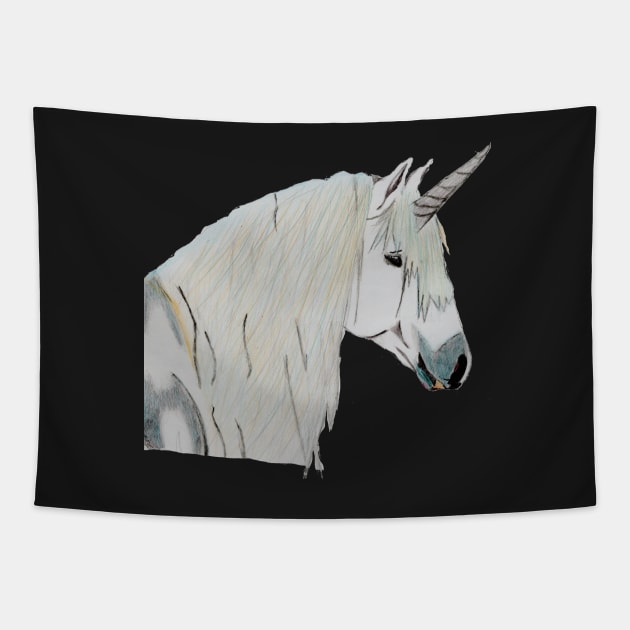 Unicorn Magic, Pure and True- Deep Purple Tapestry by EarthSoul