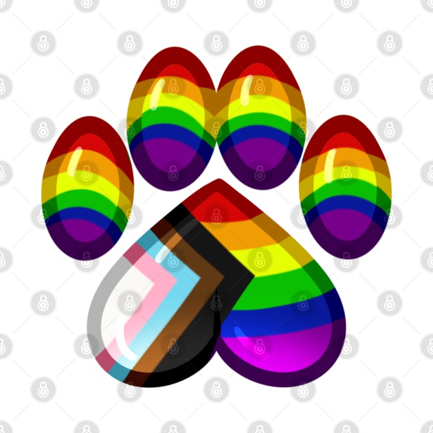 LGBTQ+ Pride Heart Paws - Progress Flag by leashonlife