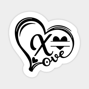 letter x monogram in the shape of love Magnet