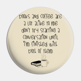 Books and Coffee Pin