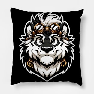 Steampunk Anthro Furry Lion Art Pillow