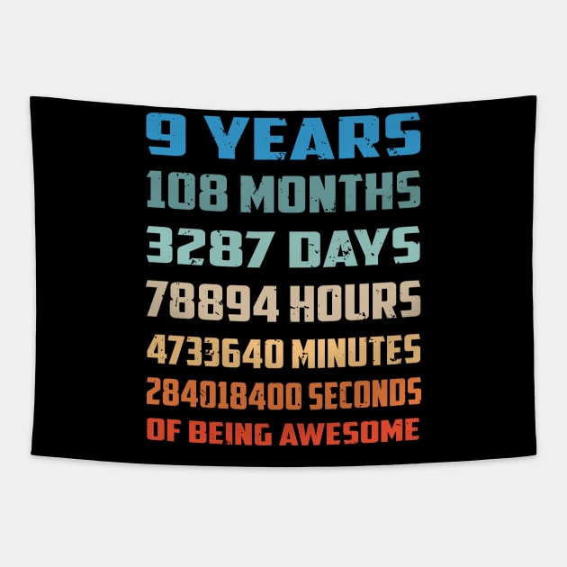 Funny 9 Years Birthday Tapestry by busines_night