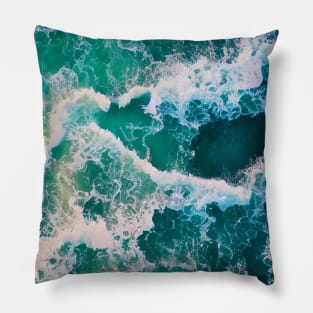 Beautiful ocean waves artwork Pillow