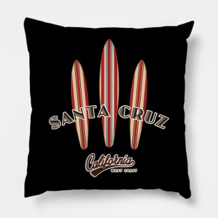 Santa Cruz Logo with Surfboards Pillow