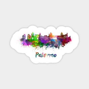 Palermo skyline in watercolor Magnet