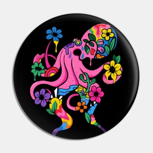 Floral Octopus Pin