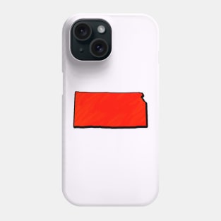 Bright Red Kansas Outline Phone Case