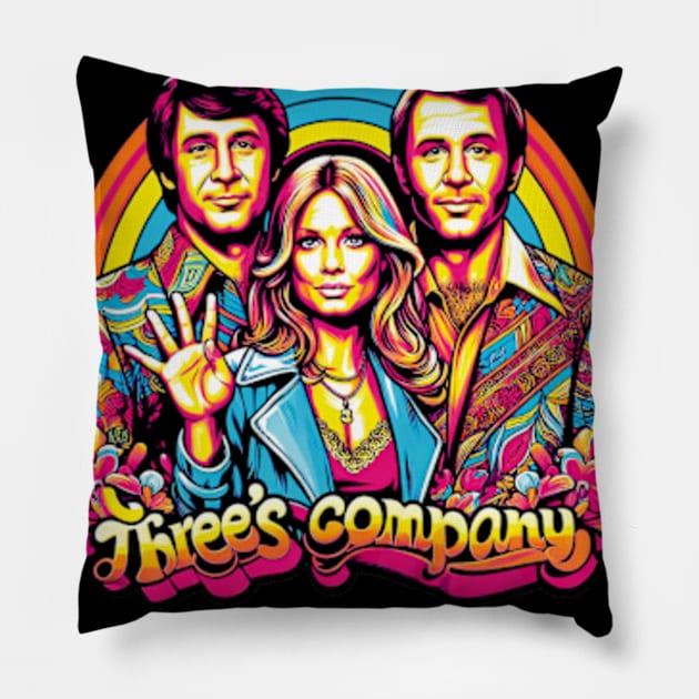 Retro Three's Company Pillow by elegantelite