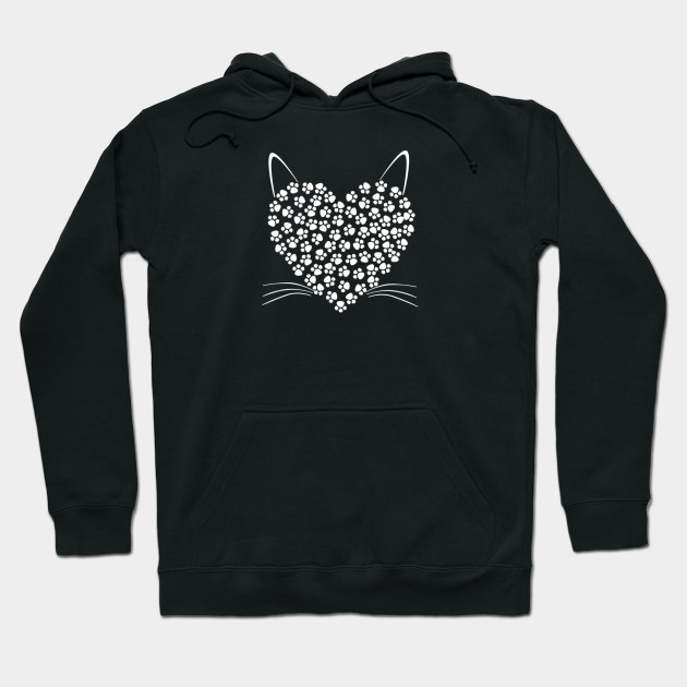Paws Heart White Cats Hoodie Teepublic