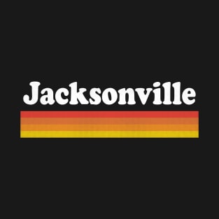 Jacksonville, Florida - FL Retro Sunset and Text T-Shirt