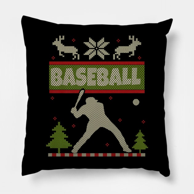 Baseball Christmas Softball Player Pillow by Magic Ball