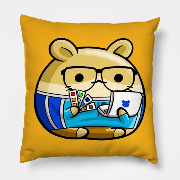 Cute Hamster Graphic Designer Pillow by MEDZ