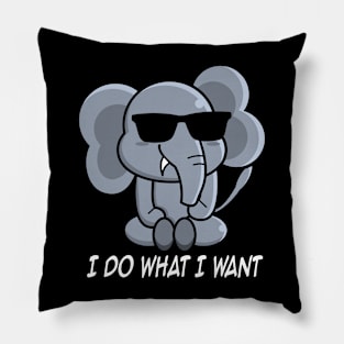 Whisker Whispers Elephant Chronicles, Stylish Tee Extravaganza Pillow