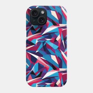 Cubist Harmony: Modern Geometric Dance in Pink, Blue, and Violet Phone Case