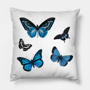 five blue butterflies Pillow