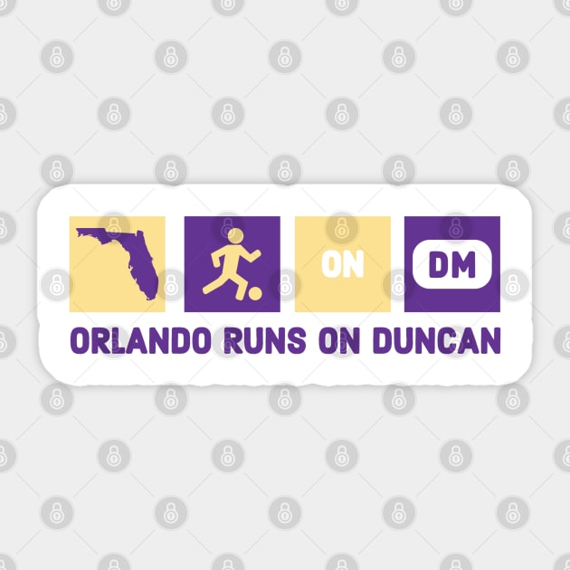 Soccer Orlando Runs on Duncan McGuire Orlando City Sticker