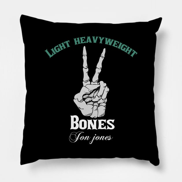 jon jones bones Pillow by FIFTY CLOTH