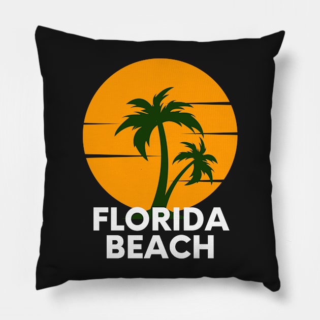 Florida Beach sunset Pillow by bougieFire