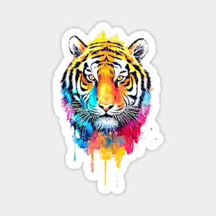 Tiger Wild Nature Animal Colors Paint Magnet