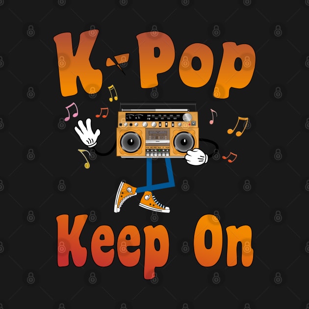 K-Pop on a Retro Boombox w music notes by WhatTheKpop