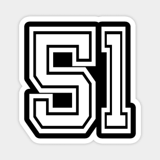 Number 51 for a sports team, group, or community T-Shirt Magnet