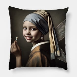 Pearl Earring Tooth Fairy Tee - National Tooth Fairy Day Celebration Pillow