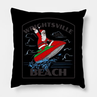 Wrightsville Beach, NC Christmas Vacationing Waterskiing Santa Pillow