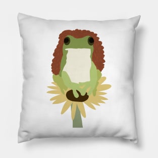 Frog on a flower Pillow