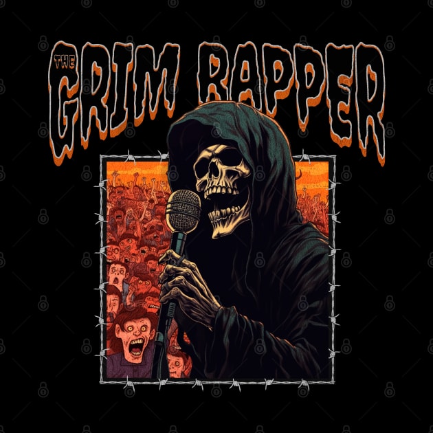 The Grim Rapper - Funny Grim Reaper Halloween Shirt by TNOYC