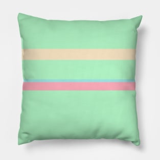 A particular joint of Light Pink, Blue Lagoon, Light Mint and Bisque stripes. Pillow