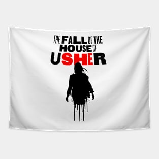 The Fall of the House of Usher Carla Gugino skull mask Tapestry