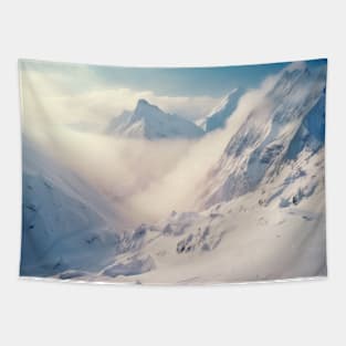 Winter Mountains Serene Landscape Tapestry