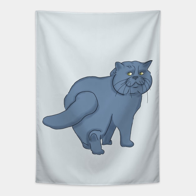 Sad cat. British cat Tapestry by KateQR