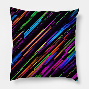 Colourful neon pattern Pillow