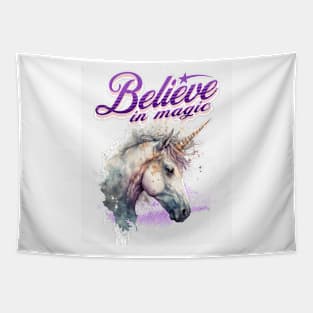 Believe in Magic Unicorns (horse) Tapestry