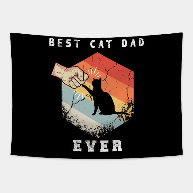 Best cat dad ever - Father vintage cat dad ever gift Tapestry by Flipodesigner