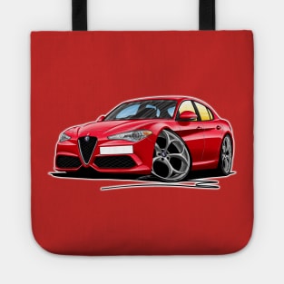 Alfa Romeo Giulia Red - Car Caricature Tote