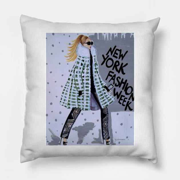 New York Fashion Week Pillow by JamesThomasRyan