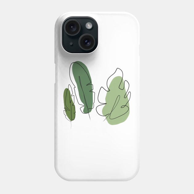 Tropical leaves Phone Case by Oomphart