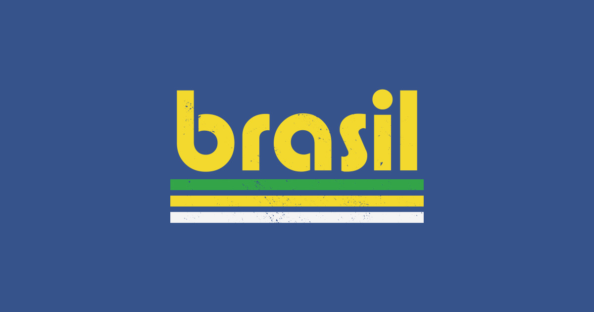 Retro Brasil Word Art // Proud Brazilian Vintage Grunge - Brasil - T ...